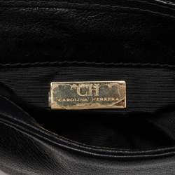 مملوكة مسبقًا CH Carolina Herrera Black Leather Chain Crossbody Bag