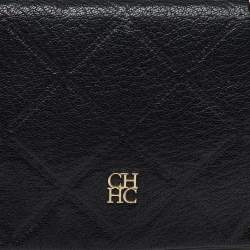 مملوكة مسبقًا CH Carolina Herrera Black Leather Chain Crossbody Bag