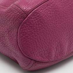 CH Carolina Herrera Pink Grained Leather Zip Hobo