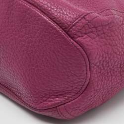 CH Carolina Herrera Pink Grained Leather Zip Hobo
