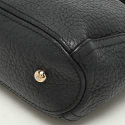Carolina Herrera Black Leather Chain Tassel Shoulder Bag