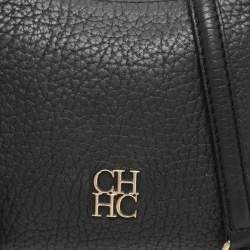 Carolina Herrera Black Leather Chain Tassel Shoulder Bag