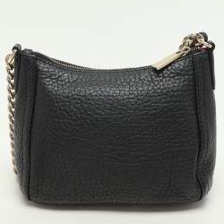 Carolina Herrera Black Leather Chain Tassel Shoulder Bag