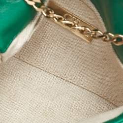 CH Carolina Herrera Green Leather Envelope Flap Crossbody Bag