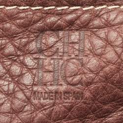 CH Carolina Herrera Brown/Blue Nubuck and Leather Andy Boston Bag
