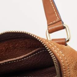 CH Carolina Herrera Brown/Blue Nubuck and Leather Andy Boston Bag