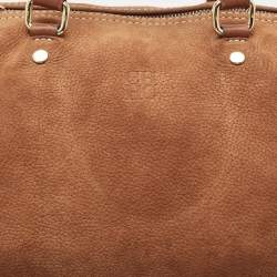 CH Carolina Herrera Brown/Blue Nubuck and Leather Andy Boston Bag