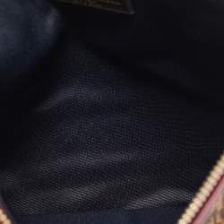 CH Carolina Herrera Burgundy/Brown Monogram Canvas and Leather Scarf Flat Pouch
