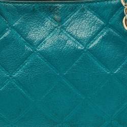 Pre Owned حقيبة يد توتس سي أتش كارولينا هيريرا سلسلة جلد منقوش مبطن أخضر