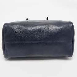 CH Carolina Herrera Blue Leather Tempo Collection Adagio Tote