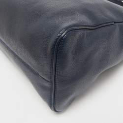 CH Carolina Herrera Blue Leather Tempo Collection Adagio Tote