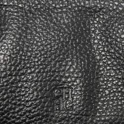 CH Carolina Herrera Black/Brown Leather Long Trifold Wallet