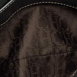 CH Carolina Herrera Metallic Grey Quilted Embossed Leather Flap Clutch