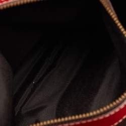 CH Carolina Herrera Red Monogram Embossed Leather Large Matteo Tote