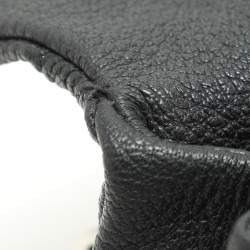 CH Carolina Herrera Black Monogram Leather Mini Baret Top Handle Bag