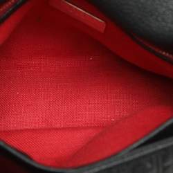 CH Carolina Herrera Black Monogram Leather Mini Baret Top Handle Bag