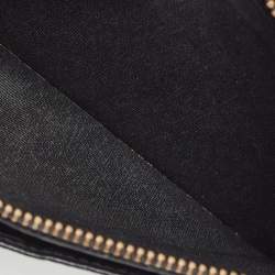 Pre Owned CH Carolina Herrera Black Monogram Leather Flap Continental Wallet