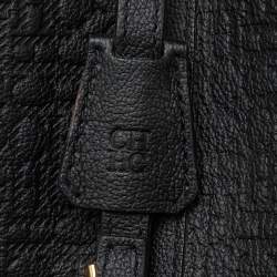 CH Carolina Herrera Black Monogram Leather Matryoshka Padlock Tote