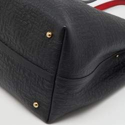 CH Carolina Herrera Black Monogram Leather Matryoshka Padlock Tote