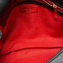 Pre Owned CH Carolina Herrera Black Embossed Leather Medium Camelot Shoulder Bag