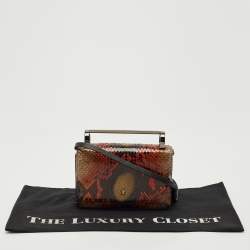 Pre Owned CH Carolina Herrera Multicolor Python Insignia Top Handle Bag