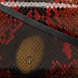 Pre Owned CH Carolina Herrera Multicolor Python Insignia Top Handle Bag