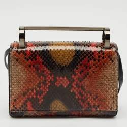 Pre Owned CH Carolina Herrera Multicolor Python Insignia Top Handle Bag
