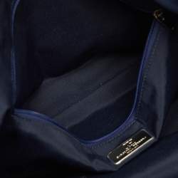 مملوكة مسبقًا CH Carolina Herrera Navy Blue Leather Front Pocket Shopper Tote