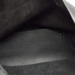 CH Carolina Herrera Black Monogram Embossed Leather Matryoshka Tote