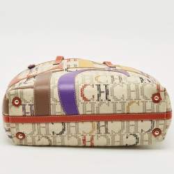 CH Carolina Herrera Multicolor Monogram Canvas and Leather Shopper Tote