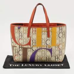 CH Carolina Herrera Multicolor Monogram Canvas and Leather Shopper Tote