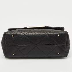 CH Carolina Herrera Black Quilted Leather Flap Chain Shoulder Bag