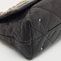 CH Carolina Herrera Black Quilted Leather Flap Chain Shoulder Bag