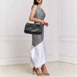 CH Carolina Herrera Black Quilted Leather Flap Chain Shoulder Bag
