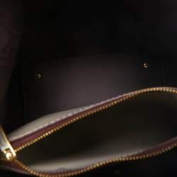 CH Carolina Herrera Burgundy Monogram Embossed Leather Matryoshka Padlock Tote