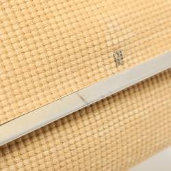 CH Carolina Herrera Beige Woven Straw Camelot Top Handle Bag