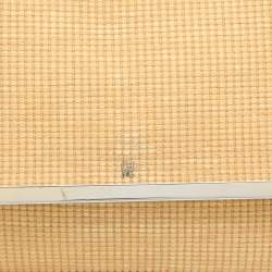 CH Carolina Herrera Beige Woven Straw Camelot Top Handle Bag