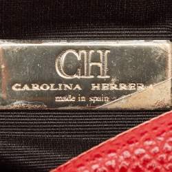 Pre Owned CH Carolina Herrera Red Leather Flap Chain Shoulder Bag