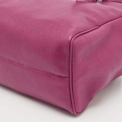 CH Carolina Herrera Fuchsia Leather Tempo Collection Adagio Tote