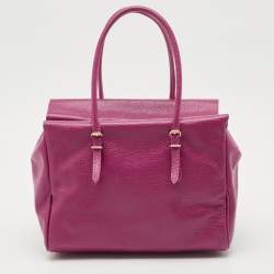 CH Carolina Herrera Fuchsia Leather Tempo Collection Adagio Tote