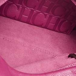 CH Carolina Herrera Fuchsia Leather Tempo Collection Adagio Tote