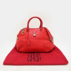 CH Carolina Herrera Red Leather Dahlia Satchel