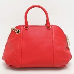 CH Carolina Herrera Red Leather Dahlia Satchel