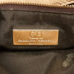 Pre Owned CH Carolina Herrera Beige Quilted Leather Flap Chain Shoulder Bag