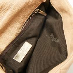 Pre Owned CH Carolina Herrera Beige Quilted Leather Flap Chain Shoulder Bag