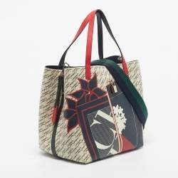 Pre Owned CH Carolina Herrera Multicolor Painted Coated Canvas Medium Matryoshka Locked Tote