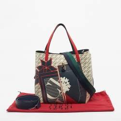 Pre Owned CH Carolina Herrera Multicolor Painted Coated Canvas Medium Matryoshka Locked Tote