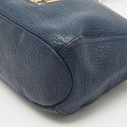 Pre Owned CH Carolina Herrera Navy Blue Leather Maria Shoulder Bag