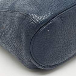Pre Owned CH Carolina Herrera Navy Blue Leather Maria Shoulder Bag