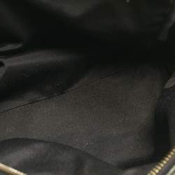 Pre Owned CH Carolina Herrera Black Leather and Suede Embossed Logo Shoulder Bag